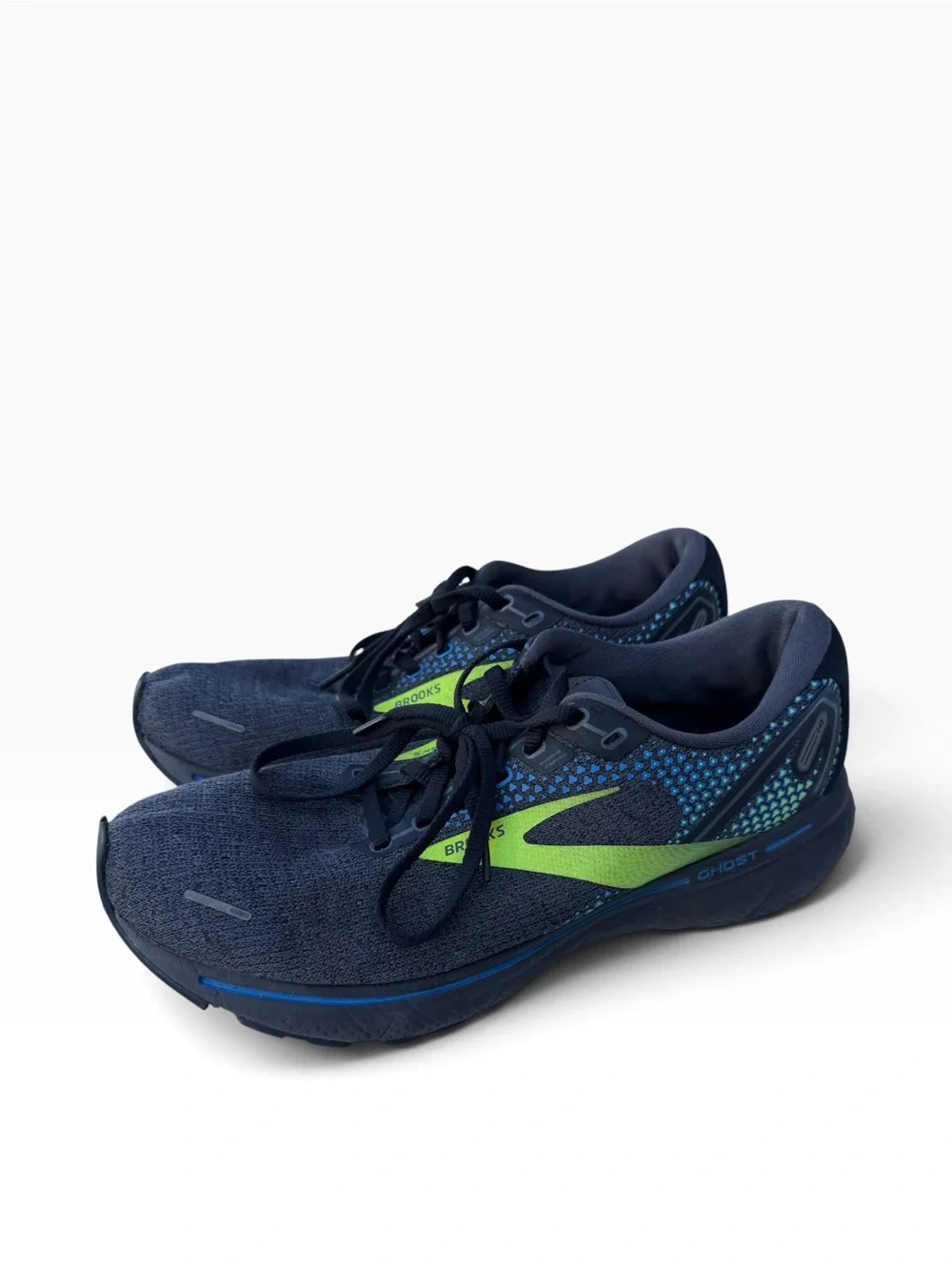 Brooks Navy and Lime Green Men's Athletic Running Shoes
